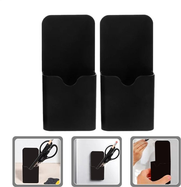 Magnetischer Stifthalter aus Kunststoff für Kühlschrank und Whiteboard in Schwarz und Weiß - Bild 1