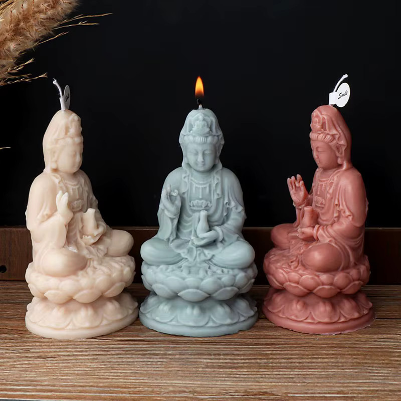 Silikonform für 3D Buddha Guanyin Duftkerzen und Gipsfiguren in abstrakter Skulptur-Optik zur Tischdekoration - Bild 4