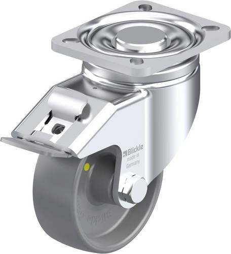 Blickle Stahlblech-Lenkrolle LH-PO 100G-1-FI-ELS in Silber, Rad-Durchmesser: 100 mm, Tragfähigkeit: 280 kg - Bild 1