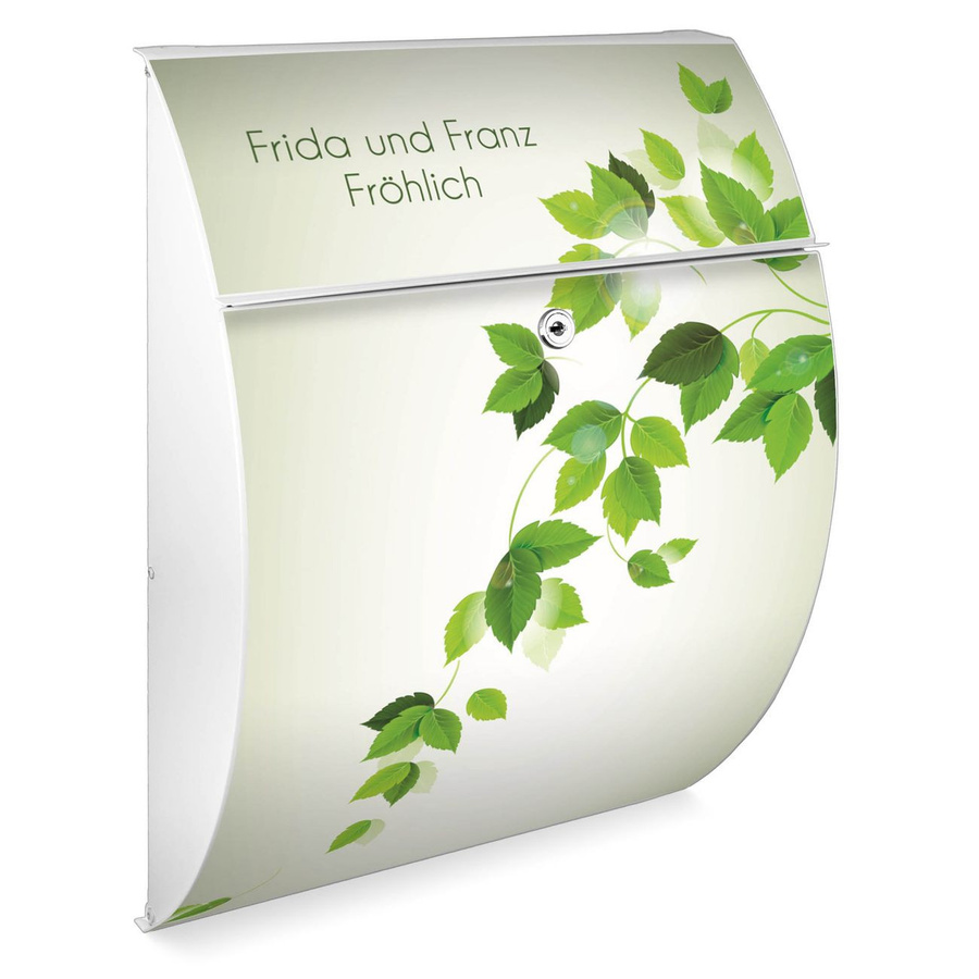 Burg-Wächter Design Briefkasten Anthrazit Grau aus verzinktem Stahl mit Blätterranken-Motiv, großer Postkasten mit A4 Einwurf und Öffnungsstopp, B/H/T: 46,0 x 33,5 x 13,0 cm - Bild 1
