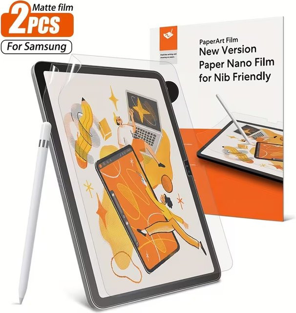2 Stück Papierähnliche Displayschutzfolie für Samsung Galaxy Tab S7 S8 S9 S10 S6 Lite S7 FE S9 FE S10 FE und Tab A9 in Transparent - Bild 1