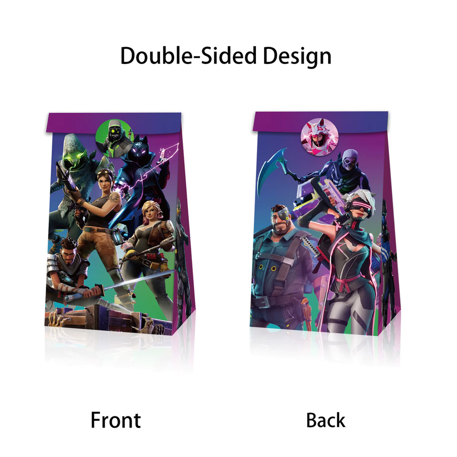 Fortnite Kraftpapier Snackbox mit Aufklebern für deine Geburtstagsparty in Mehrfarbig - Bild 2