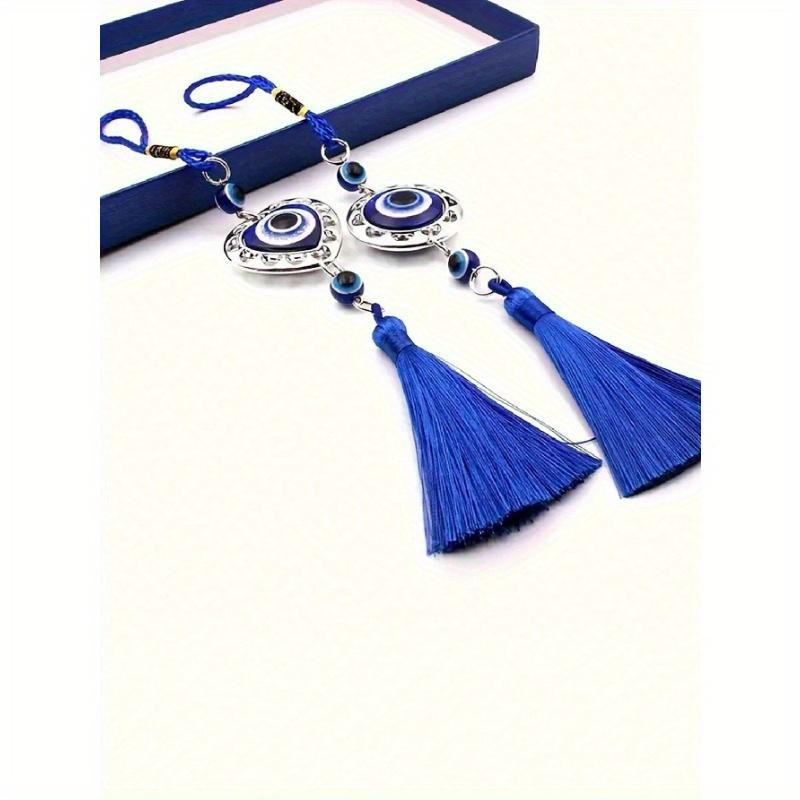 SZwatch Evil Eye Autoanhänger Vintage Metall mit Quaste und Herz in Blau und Bunt - Bild 2