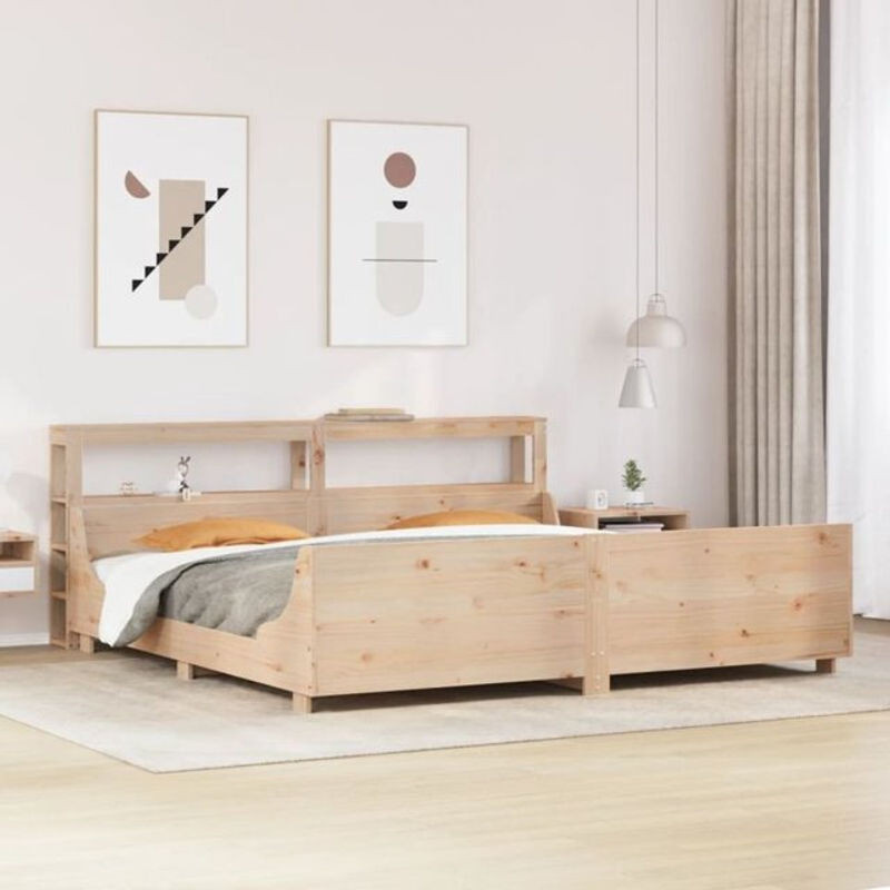 Massivholzbett Vidaxl aus Kiefer in Braun im skandinavischen Design B/T: 200 x 200 cm - Bild 1