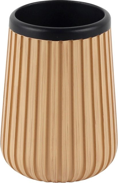 Mömax Zahnputzbecher Loft aus Kunststoff in Schwarz und Sandfarben, B/T/H: 7,5 x 10,0 x 75,0 cm - Bild 1