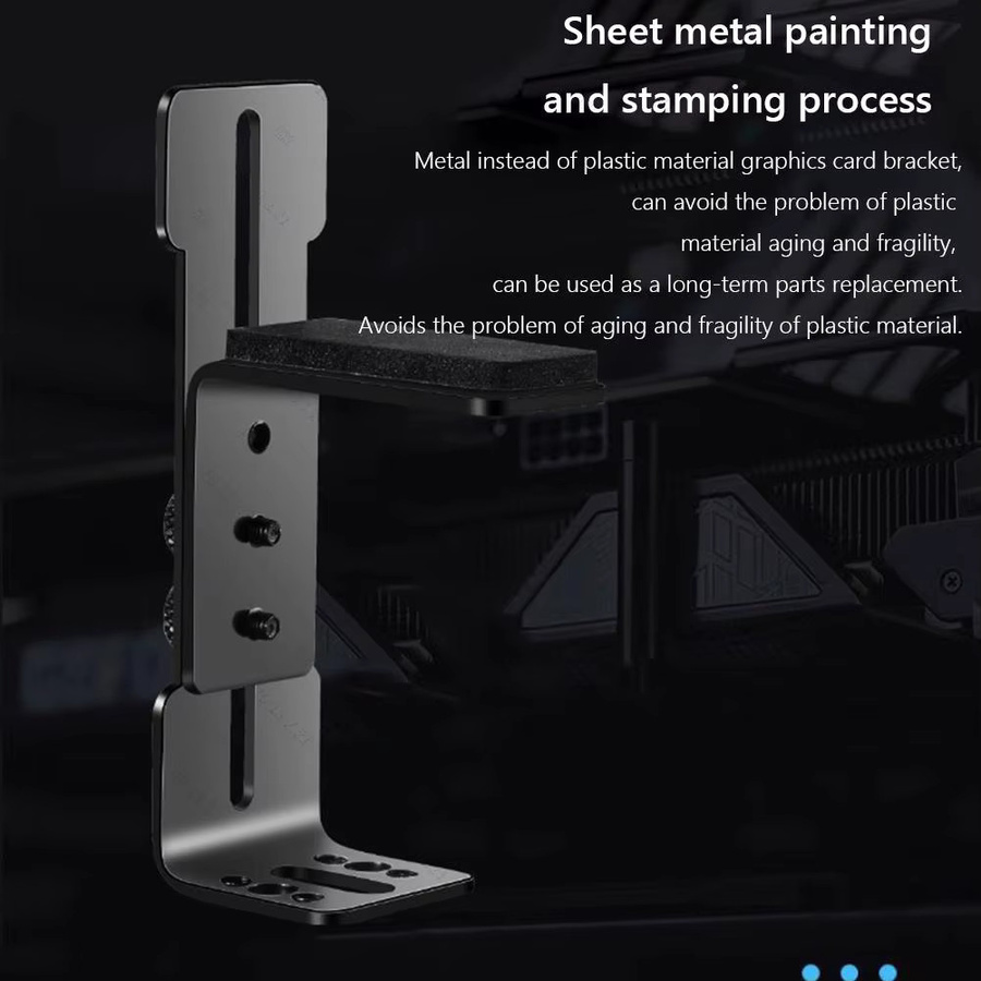 ANENG Computer-Grafikkartenhalter aus Edelstahl in Schwarz oder Silber zur Vermeidung von Durchhängen für RTX 4090 mit 12 cm Lüfterposition - Bild 3