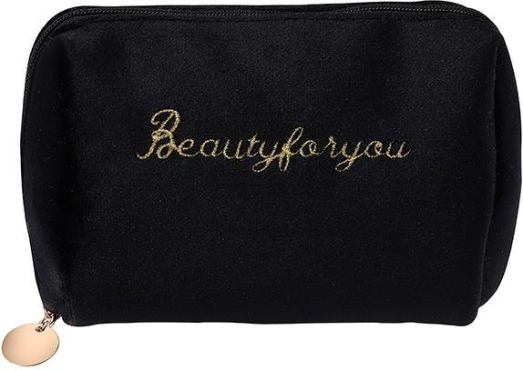 Make-up-Tasche aus Samt mit Reißverschluss, Schwarz, Damen - Bild 1