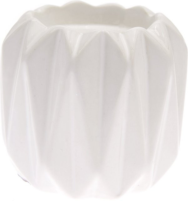 Rico Design Porzellan-Teelichthalter modern in Weiß, B/T/H: 8 x 8 x 8 cm - Bild 1