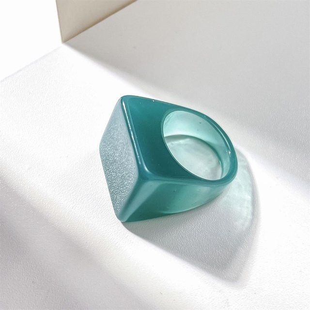 ULao Ringe Set, Acryl, bunt, blau, quadratisch, Damen, Mädchen - Bild 1