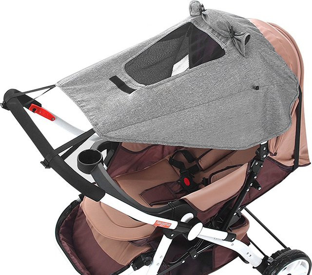 vvocci UV-Schutz Sonnenschutz Baldachin-Abdeckung für Kinderwagen und Autositze in Grau - Bild 1