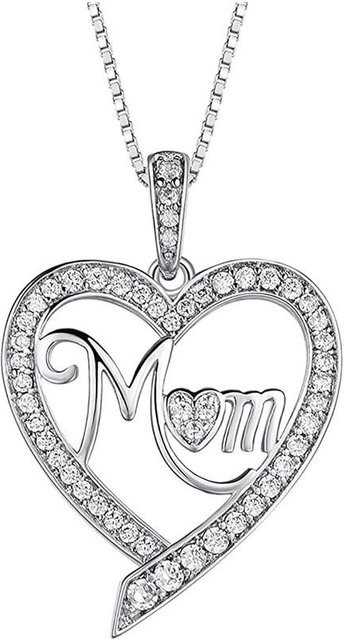 YIRAN Jewelry Halskette, Herzförmige Zirkonia Anhänger, Silber, Damen - Bild 1