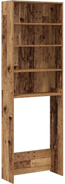 Waschmaschinenregal von Yiwydaa in rustikalem Holzlook, Farbe Braun, B/T/H: 64 x 24 x 190 cm - Bild 1