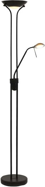 vidaXL LED Stehleuchte aus Stahl in Schwarz, dimmbar, warmweißes Licht, modernes Design - Bild 1