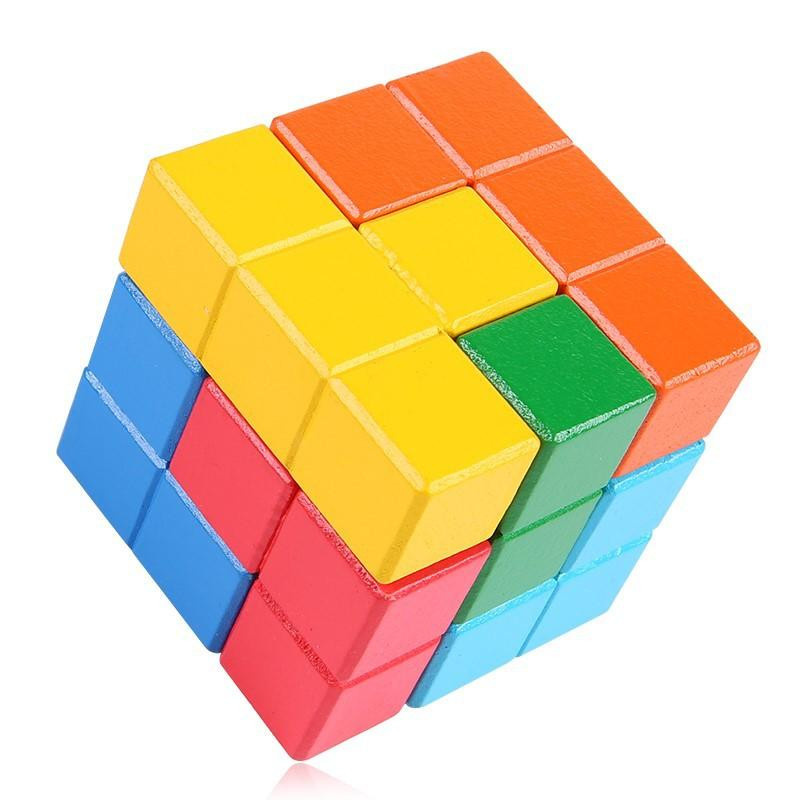 Linyi toy Soma Würfel Spielsets Holz Geometrische Montageblöcke - Bild 1
