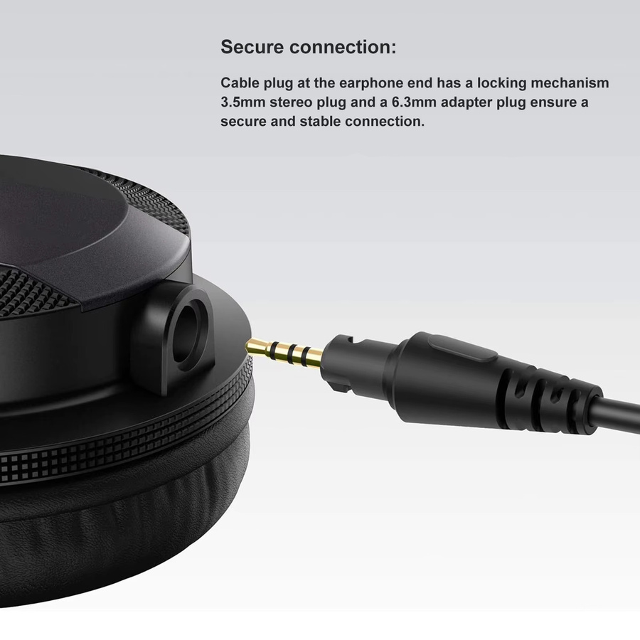 Pioneer Kopfhörerkabel in Schwarz für DJ HDJ CUE 1 HDJ CUE 1BT HDJ X5 HDJ X7 HDJ 7 - Bild 2