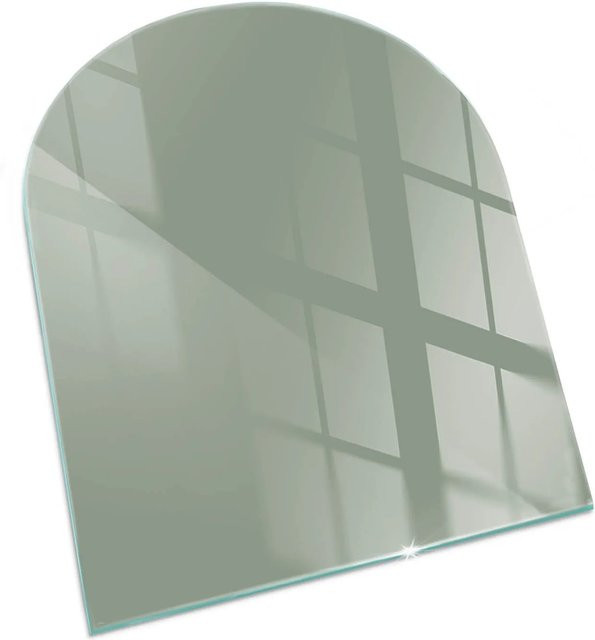 Tulup Glasplatte für Kaminöfen in Grün, Halbkreis, B: 80 cm, H: 70 cm - Bild 1