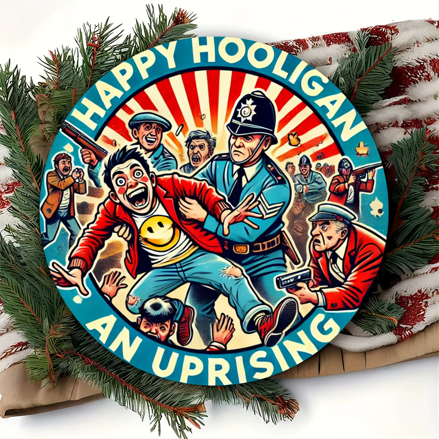 Rundes Metallschild Potdemiel Happy Hooligan in Multicolour, Durchmesser: 20,3 cm - Bild 4