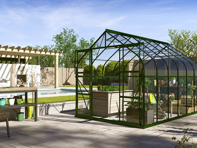 VITAVIA Dione Gewächshaus Set in Smaragd mit 9,9 m² Fläche - Bild 1