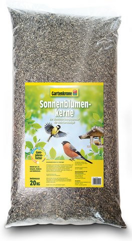 Gartenkrone Vogelfutter Sonnenblumenkerne, 20 kg, schwarz - Bild 1