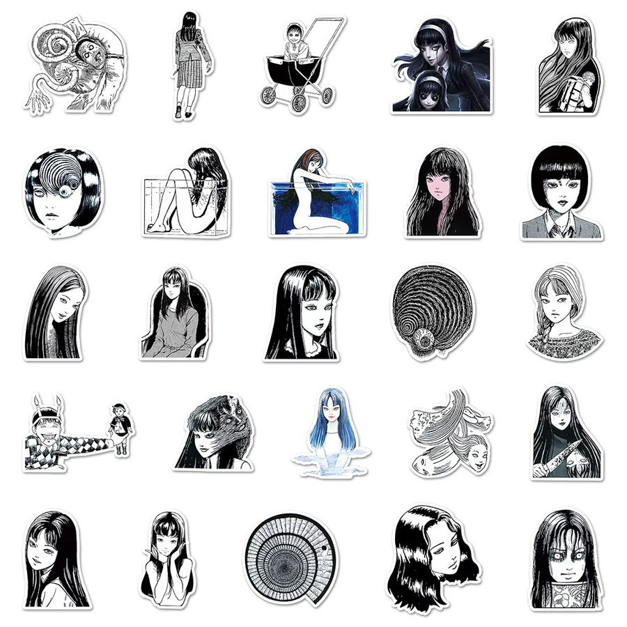 Bandai Kawakami Tomie Cartoon-Aufkleber, Mädchen, Bunt / Mehrfarbig, 10-teiliges Set - Bild 5