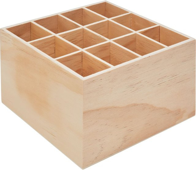 VBS Stiftebox aus Holz mit 12 Fächern in Beige, B/T/H: 18,0 x 10,0 x 12,0 cm - Bild 1