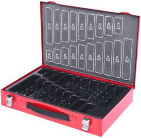 KS Tools HSS-R Spiralbohrer-Satz aus Stahl, 170-teilig, 1-10mm, Schwarz-Rot - Bild 1