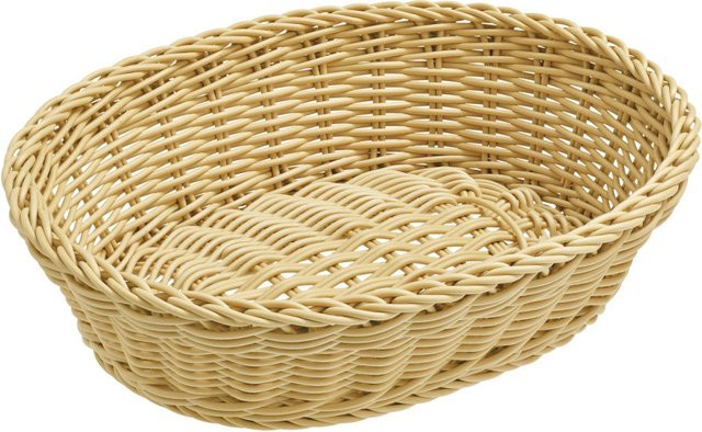 VEGA Brotkorb Igato oval, 2er Pack, beige, Kunststoff in Rattan-Optik, stapelbar, B: 19 cm, T: 25 cm, H: 6,5 cm - Bild 1