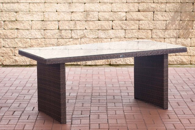 TPFGarden Tisch Avan aus Polyrattan in Braun-Meliert mit Glasplatte, Breite: 180 cm - Bild 1