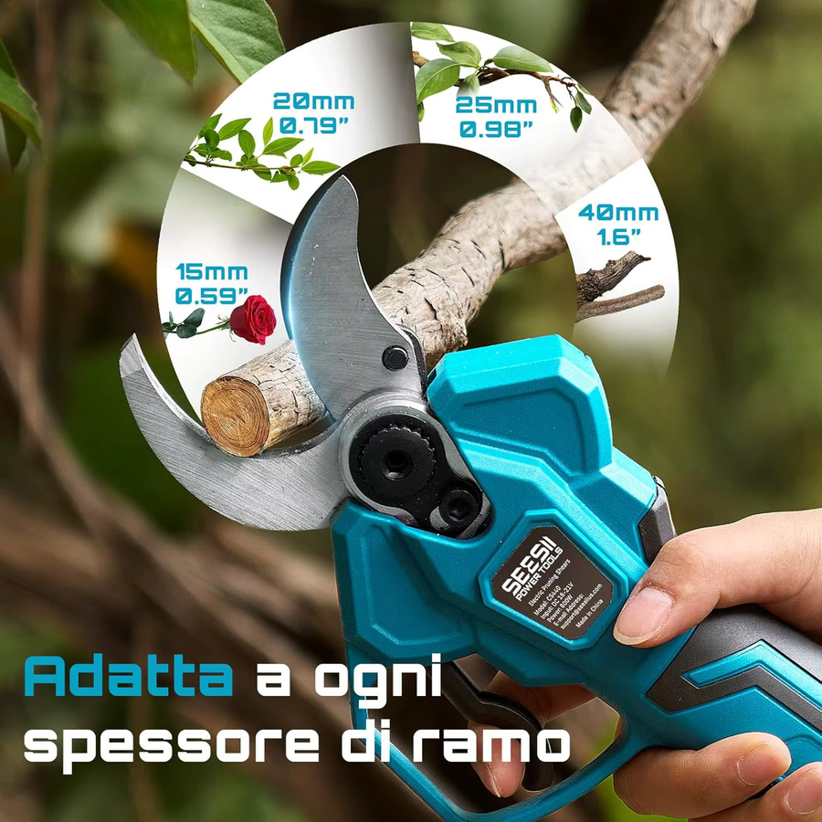 Seesii Bürstenlose Elektrische Astschere Blau für Makita 18V LXT Akku mit 40mm Schnittkapazität - Bild 5