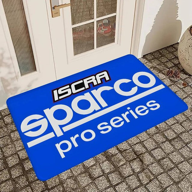 Rutschfeste Badezimmermatte von Potdemiel mit S-Sparco-Logo in Blau, B/T: 60 x 40 cm - Bild 1