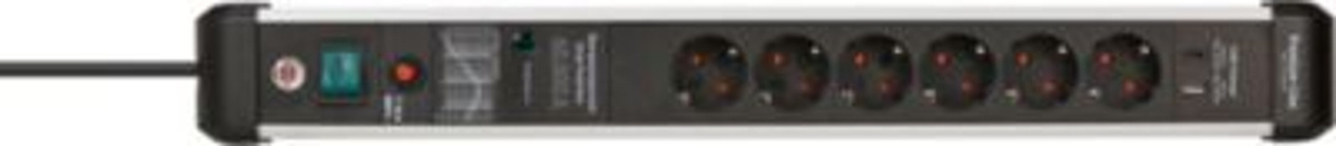 Brennenstuhl Premium-Protect-Line 6-fach Steckdosenleiste mit 60.000A Überspannungsschutz und 30W USB-Anschluss in Silber-Schwarz - Bild 3