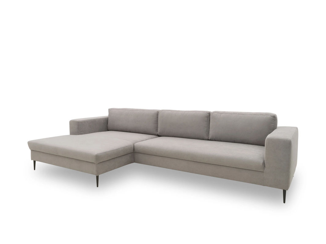 DOMO Ecksofa Modica in Silber mit Longchair und Schlaffunktion, L-Form, linksstehend - Bild 2
