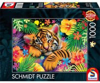 Schmidt Spiele Puzzle Tiger-Welpe mit Blüten in Bunt/Mehrfarbig - Bild 1