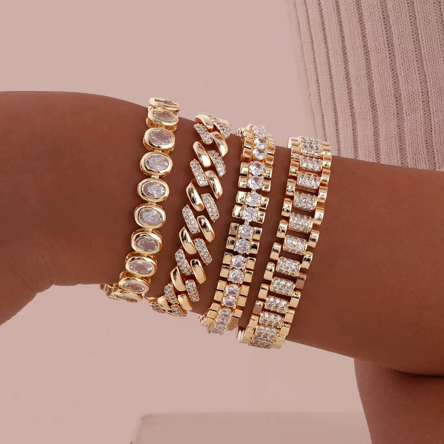 Vnox Armband, Zirkonia-Inlay, vergoldet, Damen - Bild 2