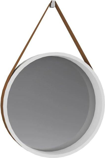 Aurlane Rundspiegel Fjord in Weiß Matt mit skandinavischem Design, Durchmesser: 50 cm - Bild 1