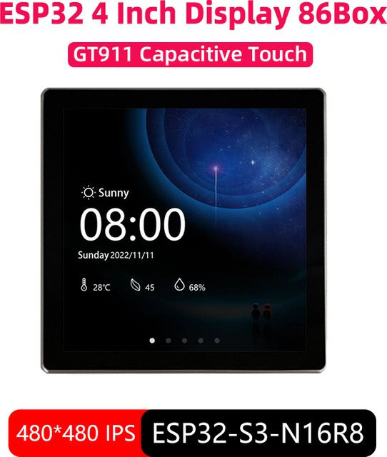 SHCHV ESP32-S3 4 Zoll IPS Touchscreen Entwicklungsboard mit WiFi und Bluetooth in Schwarz für Arduino LVGL IoT Smart Display - Bild 1