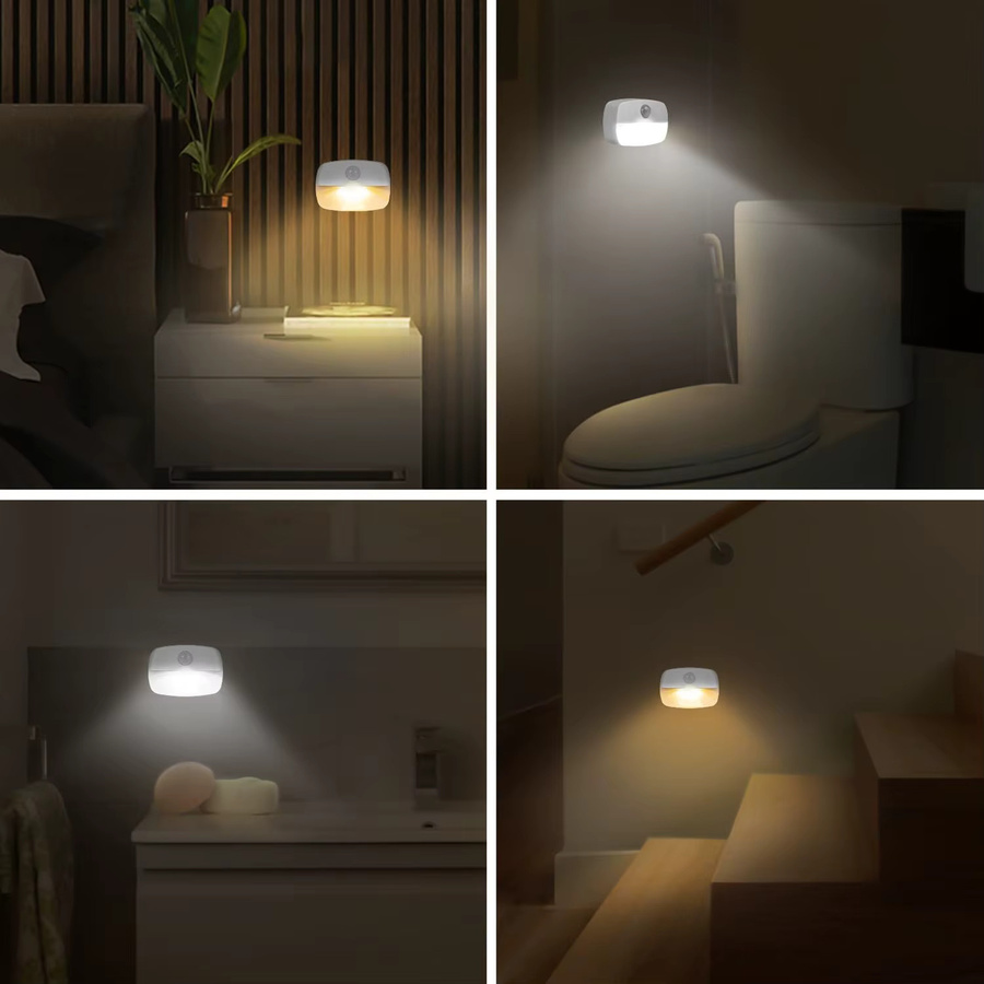 NEWBIRTH Kabelloses LED-Nachtlicht mit Bewegungsmelder, warmweiß, wiederaufladbar für Treppen, Flur und Schrank - Bild 5