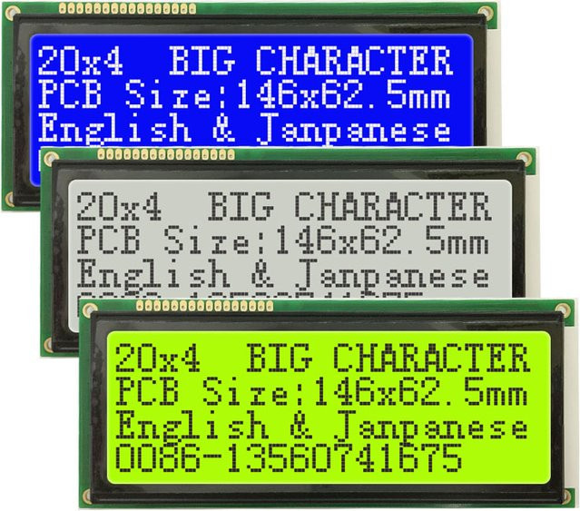 Yuxian LCD-Display 20x4 mit I2C IIC Schnittstelle in Blau Weiß Grün, Größe: 14,6 x 6,25 cm, 5V - Bild 1