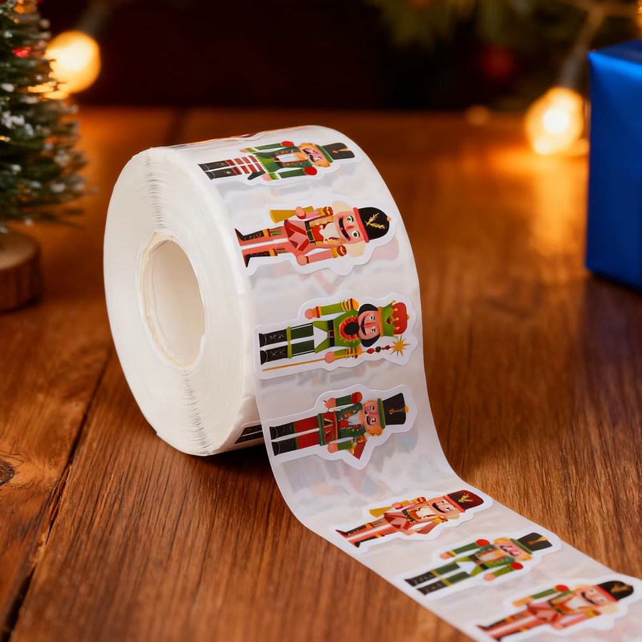 500 Stück Weihnachtsaufkleber mit Nussknacker-Motiv in Multicolour für Scrapbook, Tagebuch und Laptop - Bild 2