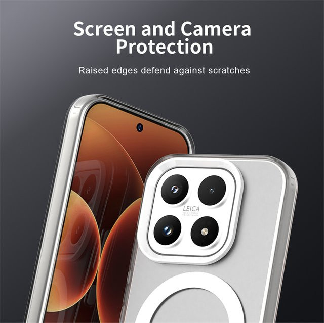 Magnetische matte Handyhülle für Xiaomi 17 5G mit MagSafe Wireless Charging in Transparent oder Weiß - Bild 1