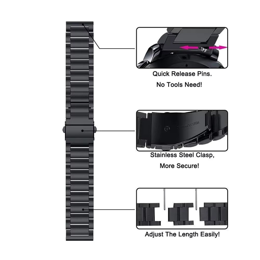 Uhrenarmband Edelstahl, 22 mm, Unisex - Bild 3