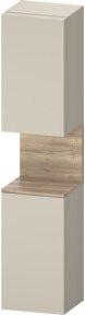 Duravit Qatego Hochschrank Beige Matt mit 2 Glastüren, B/T/H: 40 x 36 x 176 cm - Bild 1