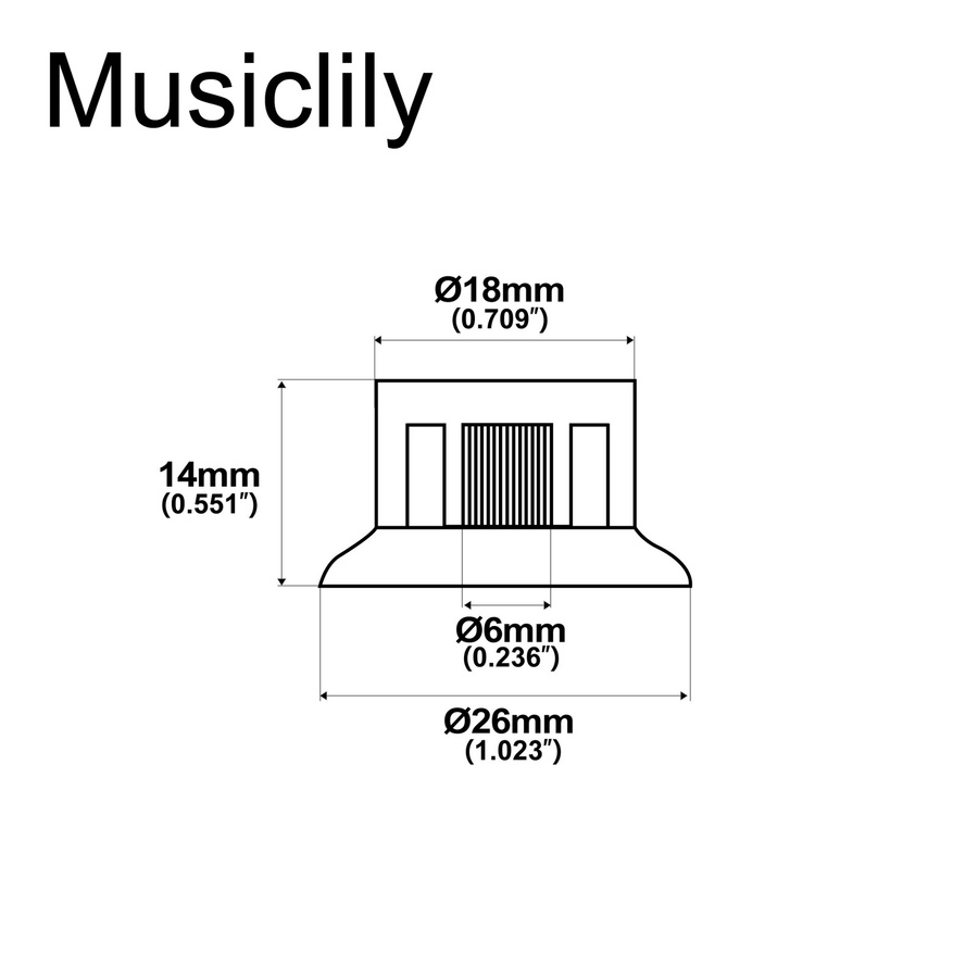 Musiclily Pro Top Hat Bell Knobs Ton- und Lautstärkeregler für Epiphone LP SG, Linkshändig, Schwarz, Set von 2T2V - Bild 2