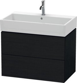 Duravit L-Cube Waschtischunterschrank wandhängend in Weiß und Schwarz mit 2 Schubladen, B/T/H: 78,4 x 45,9 x 54,4 cm - Bild 1