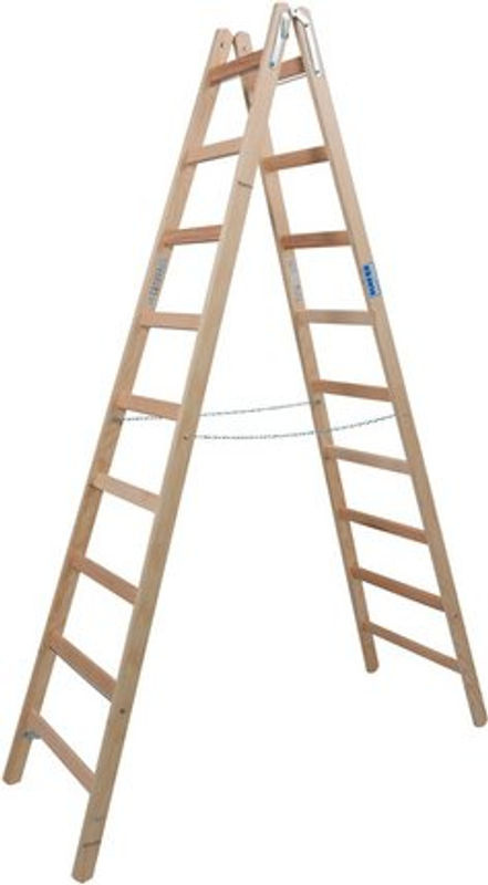 KRAUSE Sprossen-Doppelleiter STABILO aus Holz in Braun mit 18 Sprossen - Bild 2