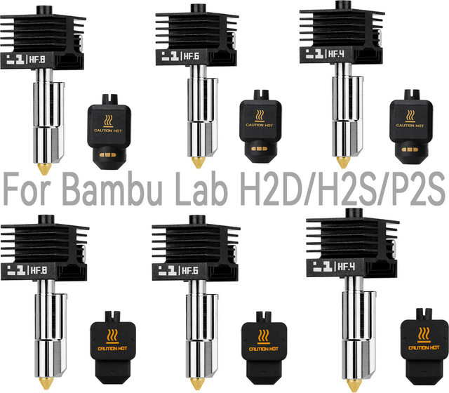 Bambu Lab High-Flow HF All-in-One Hotend mit gehärteter Stahldüse in Gold für H2D/H2S/P2S Modelle - Bild 1