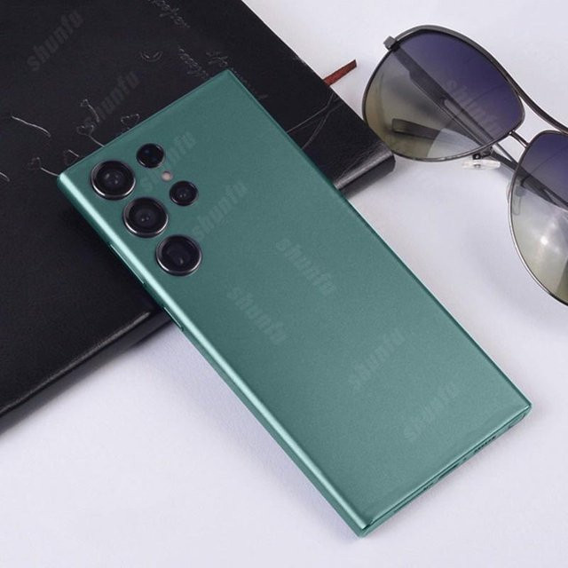 Samsung Galaxy S26 S25 S24 Ultra S24 Plus S24+ Rückbildschirmschutz Skin Aufkleber Eisoberfläche Bunte Folie Dunkelgrün - Bild 1