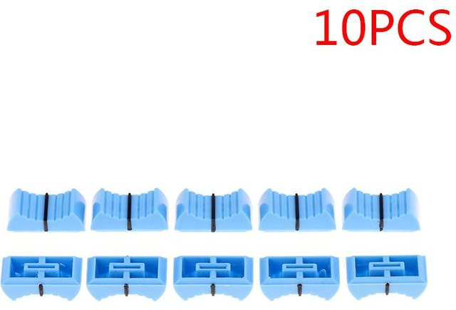10 Stück Binchi Outdoor Product Fader-Reglerkappen aus Kunststoff für Mischpulte und Schreibtische, gerippt, Farben: Rot, Gelb, Blau, Grau, Schwarz - Bild 1