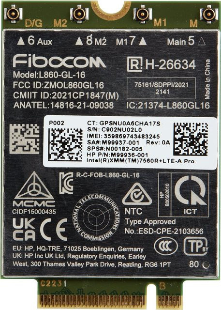 HP Drahtloses Mobilfunkmodem 4G LTE Advanced Pro mit GPS in Schwarz - Bild 1