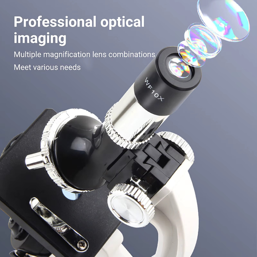 AOERWEI Mikroskop, Wissenschaftsset, Metall, Schwarz - Bild 3